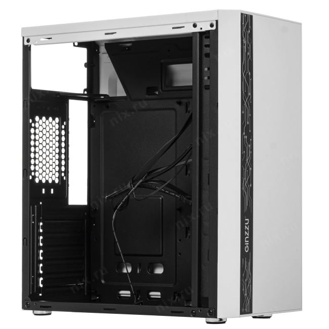 Ginzzu A390  White Window RGB подсветка 1*USB  3.0,  2*USB  2.0, AU