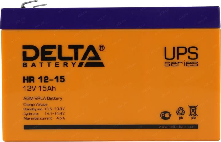 Аккумулятор Delta HR 12-15 (12V,  15Ah) для UPS
