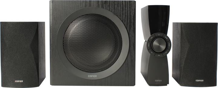 Колонки Edifier CX7 <Black> (2x12W+Subwoofer 45W, дерево, +усилитель,  SD, Bluetooth, ПДУ)