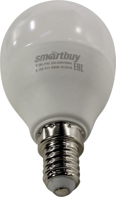 Smartbuy <SBL-P45-9_5-40K-E14> (E14, 760 люмен, 4000К,  9.5Вт,  220-240В)