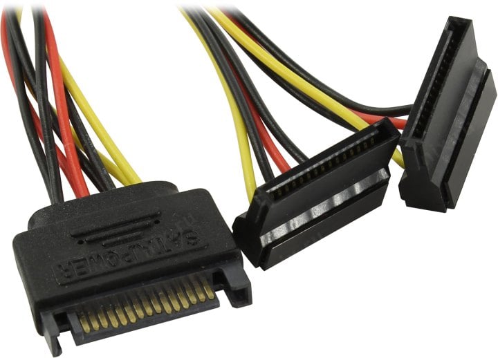 Orient <C574> Разветвитель питания  1SATA  M->2SATA  F, Г-образный