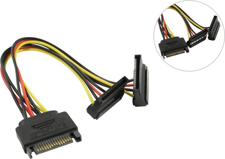 Orient <C574> Разветвитель питания  1SATA  M->2SATA  F, Г-образный