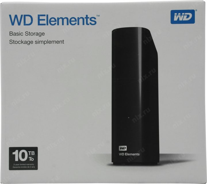 WD <WDBWLG0100HBK-EESN> Elements 10Tb EXT  (RTL) 3.5" USB3.0