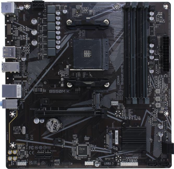 GIGABYTE B550M K (RTL) AM4 <B550> PCI-E HDMI+DP GbLAN SATA  RAID MicroATX 4DDR4