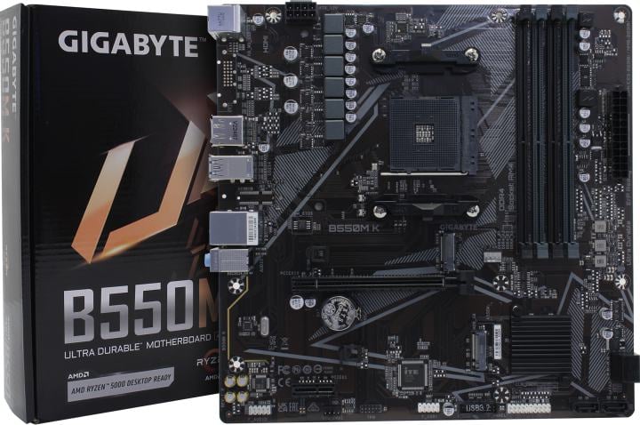 GIGABYTE B550M K (RTL) AM4 <B550> PCI-E HDMI+DP GbLAN SATA  RAID MicroATX 4DDR4