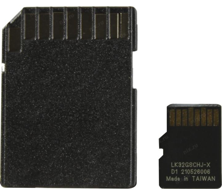 Qumo <QM32GMICSDHC10U3> microSDHC 32Gb Class10 UHS-I U1  + microSD-->SD Adapter