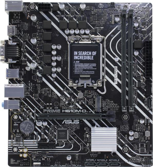 ASUS PRIME H610M-D (RTL) LGA1700 <H610> PCI-E Dsub+HDMI  GbLAN  SATA  MicroATX 2DDR5