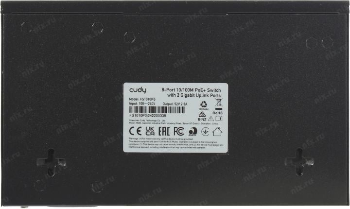 CUDY <FS1010PG> 8-Port PoE+ Switch (8UTP 100Mbps PoE  + 2UTP 1000Mbps)