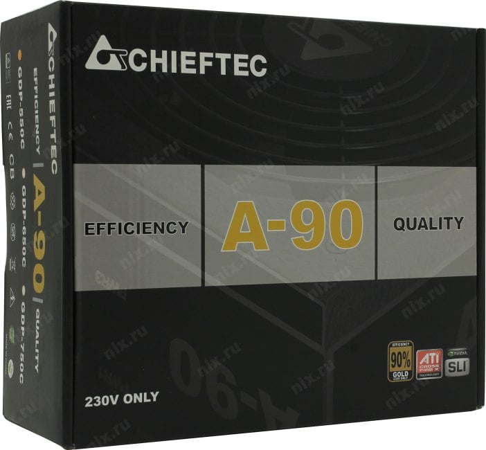 Блок питания Chieftec A-90 <GDP-550C> 550W ATX  (24+2x4+2x6/8пин) Cable Management
