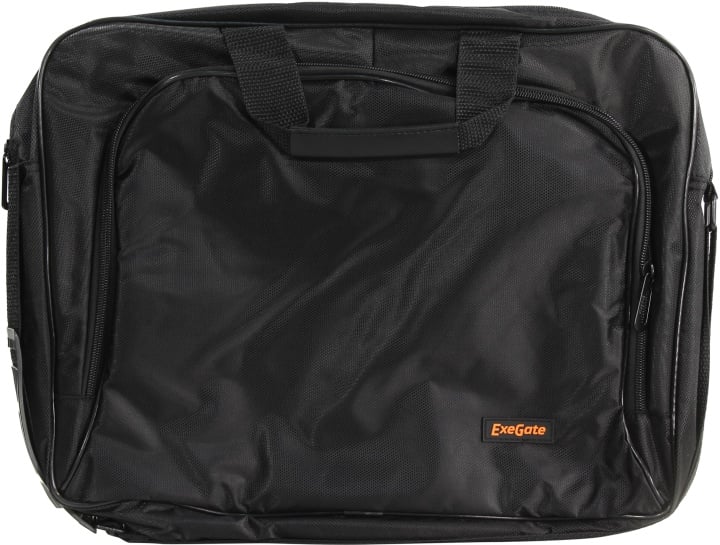 Сумка для ноутбука ExeGate EX264611RUS Office F1596 Black, черная, полиэстер, для ноутбуков до 15.6"