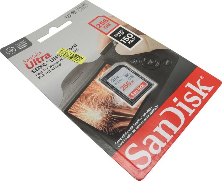 Карта памяти SanDisk Ultra 80 SDSDUNC-256G-GN6IN, 256 ГБ, SDXC, UHS-I