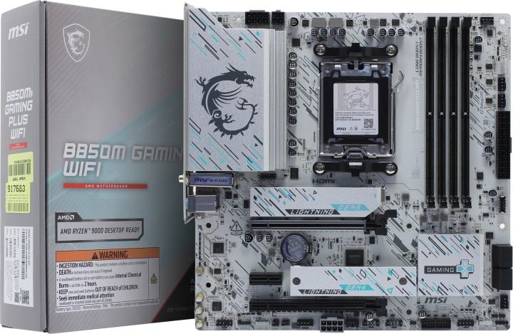 MSI B850M GAMING PLUS WIFI (RTL) AM5 <B850> 2xPCI-E HDMI+DP 5GbLAN+WiFi+BT  SATA MicroATX 4DDR5