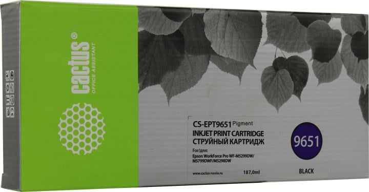 Картридж Cactus CS-EPT9651 Black для Epson  WorkForce Pro WF-M5299DW/M5799DWF