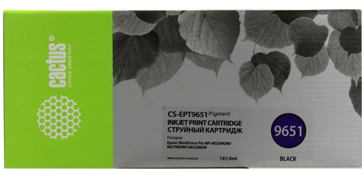 Картридж Cactus CS-EPT9651 Black для Epson  WorkForce Pro WF-M5299DW/M5799DWF