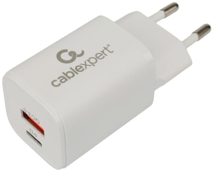 <121263> Сетевое зарядное устройство Cablexpert MP3A-PC-42 30W QC3.0/PD USB Type-C белый [MP3A-PC-42]
