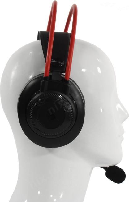 Наушники с микрофоном Bloody G200 Black-Red (USB, шнур 2м,  с регулятором громкости)