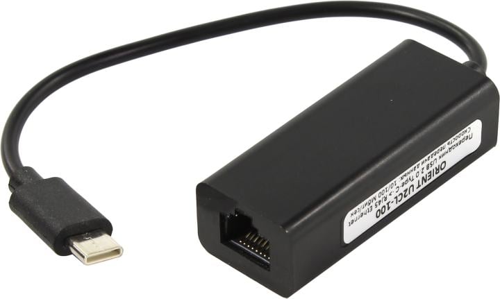 Orient <U2CL-100> Кабель-адаптер  USB-C2.0  -->  UTP 100Mbps