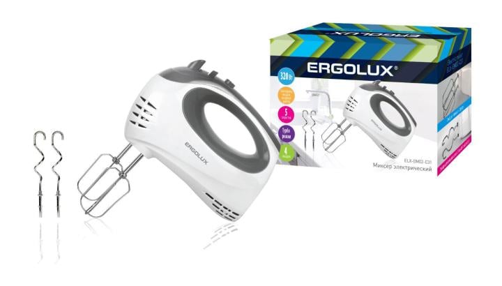 Миксер ручной Ergolux ELX-EM02-C31, 320 Вт