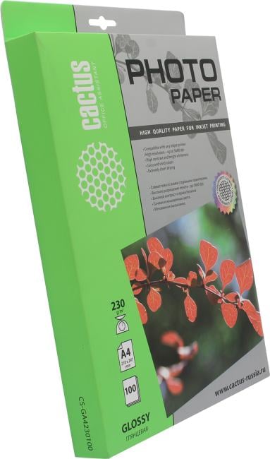 Cactus CS-GA4230100 (A4, 100 листов, 230 г/м2)  бумага  глянцевая