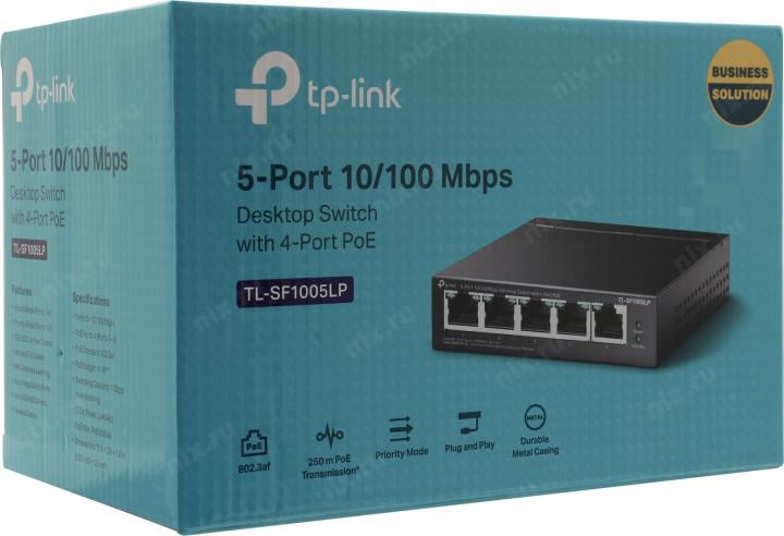 TP-LINK <TL-SF1005LP> 5-Port Desktop Switch (1UTP 100Mbps  +  4UTP  100Mbps PoE)