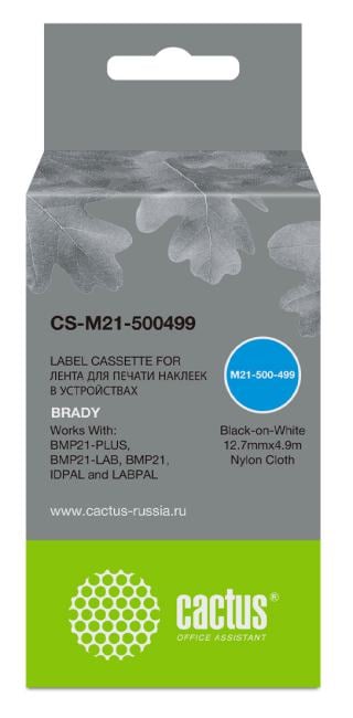 Картридж ленточный Cactus CS-M21-500499 черный для  Brady BMP21-PLUS, BMP21-LAB