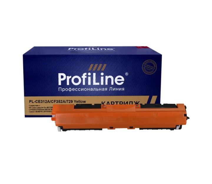Картридж лазерный ProfiLine PL-CE312A/CF352A/729 для принтеров HP CLJ CP1025/CP1025NW/MFP M175a/M175nw/M275/M176n/M177fw/Canon LBP 7010/7010C/LBP7018C Yellow 1000 копий