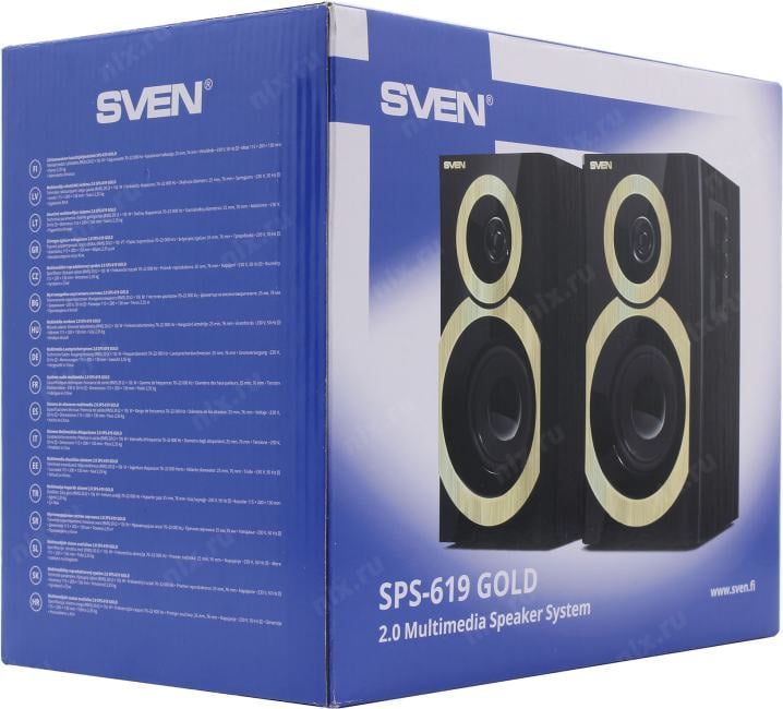 Колонки SVEN  SPS-619  Gold  (2x10W, дерево)