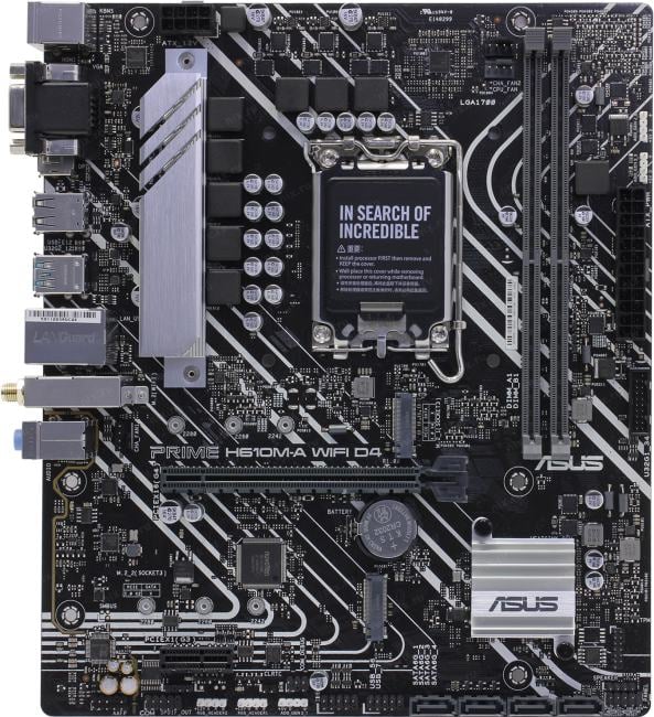 ASUS PRIME H610M-A WIFI D4 (RTL) LGA1700 <H610> PCI-E Dsub+HDMI+DP  GbLAN+WiFi  SATA  MicroATX 2DDR4