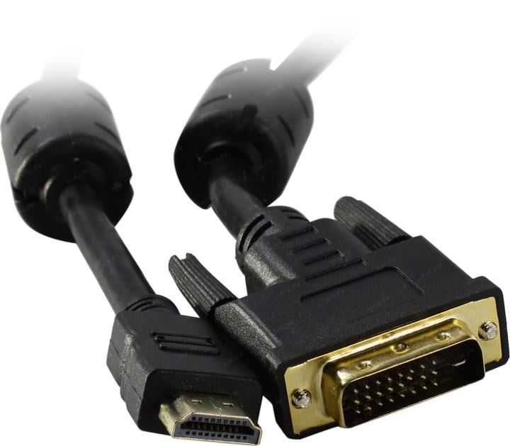 Buro <HDMI-19M-DVI-D-10M> Кабель HDMI to DVI-D (19M -25M)  10м 2фильтра <817224>