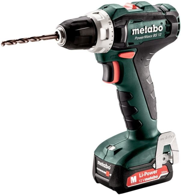 Дрель-шуруповерт Metabo PowerMaxx BS 12, аккумуляторная, быстрозажимной патрон