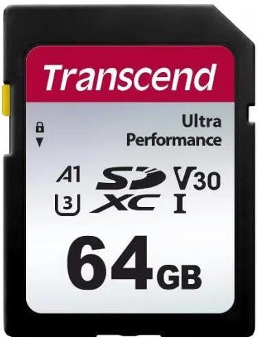 Карта памяти Transcend TS64GSDC340S, SDXC 64 ГБ, UHS-I U3 V30 A2