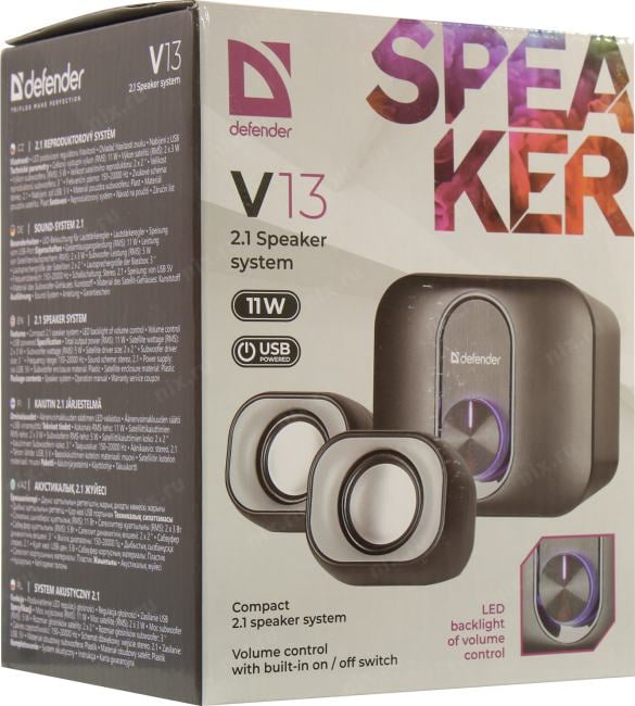 Колонки Defender V13 (2x3W +Subwoofer 5W, питание от  USB)  <65213>