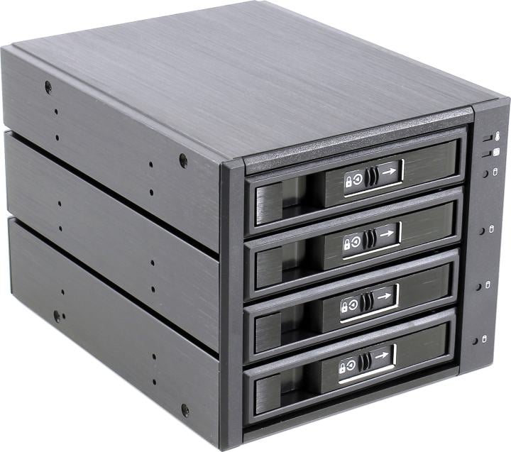 Корзина Procase L3-304-SATA3-BK, 4×SATA3/SAS, HotSwap, с замком