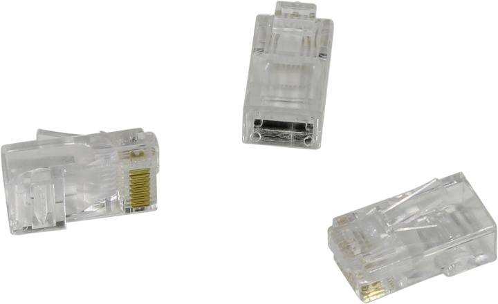 Exegate EX158091RUS Коннектор RJ-45 Кат.5 (V) (8P8C) Exegate под одножильный кабель, золотое напыление (100шт)