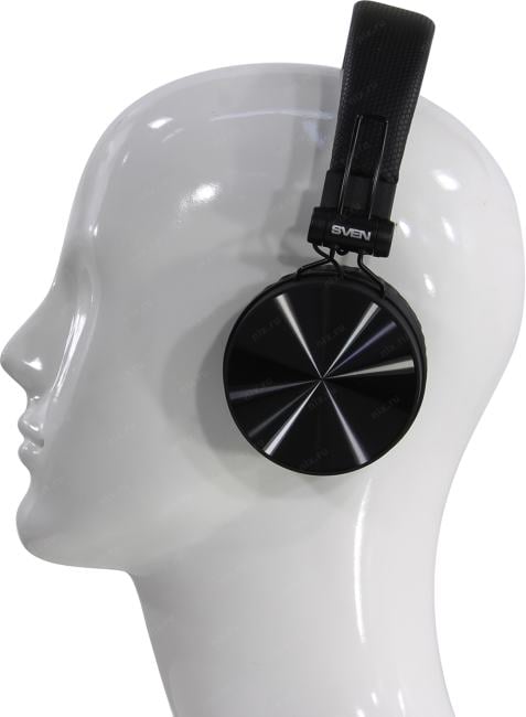 Наушники с микрофоном SVEN AP-B500MV <Black>(Bluetooth, беспроводные +  шнур 0.8м, Li-Ion)