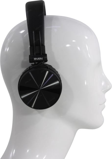 Наушники с микрофоном SVEN AP-B500MV <Black>(Bluetooth, беспроводные +  шнур 0.8м, Li-Ion)