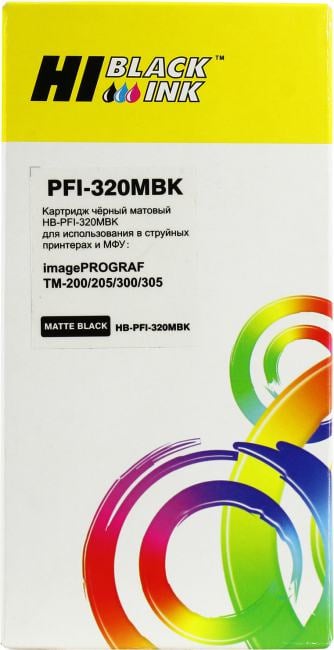 Картридж Hi-Black PFI-320MBK Matte  Black  для  Canon imagePROGRAFTM-200/205/300/305