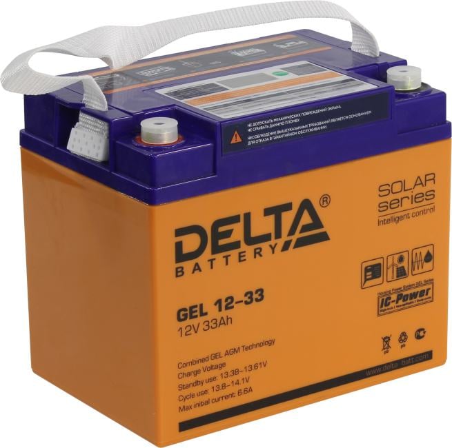 Аккумулятор Delta GEL 12-33  (12V,  33Ah)  для UPS