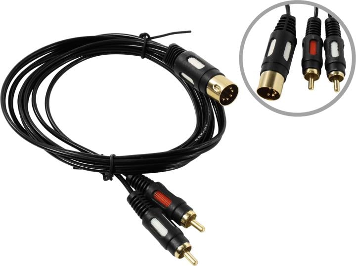 Rexant <17-2512> Кабель DIN 5 PIN ->  2 RCA 1.5м