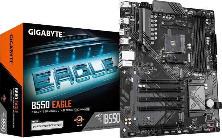 GIGABYTE B550 EAGLE (RTL) AM4 <B550> 5xPCI-E HDMI GbLAN SATA RAID  ATX  4DDR4