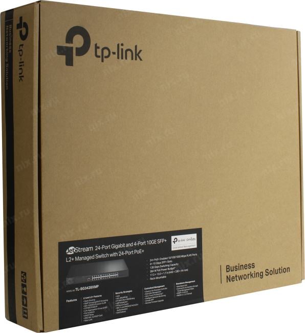 TP-LINK <TL-SG3428XMP> Управляемый коммутатор (24UTP  1000Mbps  PoE+  + 4SFP+)