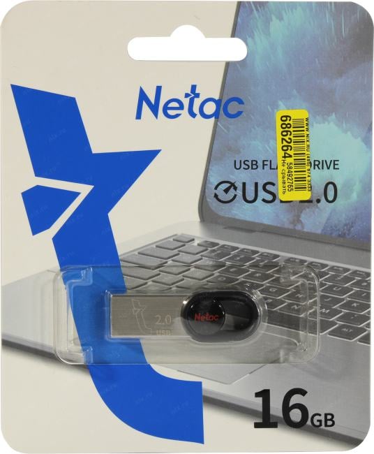 Netac <NT03UM2N-016G-20BK> USB2.0 Flash Drive  16Gb  (RTL)