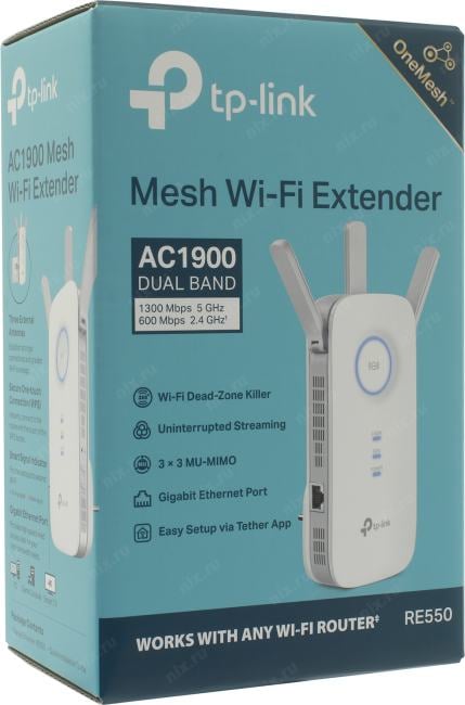 TP-LINK <RE550> Mesh Wi-Fi Extender (1UTP  1000Mbps, 802.11a/b/g/n/ac/ax, 1300Mbps)