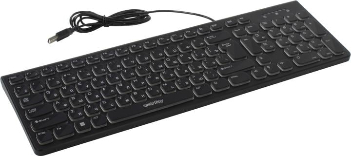 Клавиатура проводная Smartbuy ONE 250 USB черная с подсветкой / SBK-250U-K