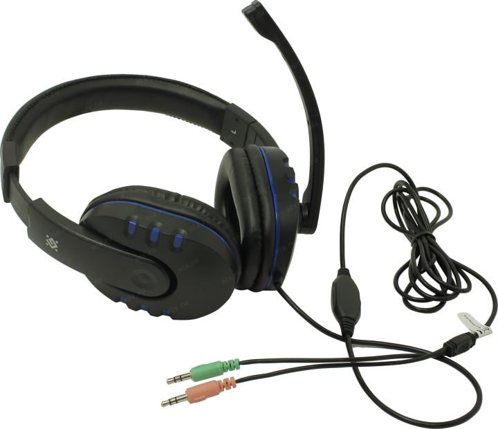 Наушники с микрофоном Defender Warhead G-160 (шнур 2.5м, с регулятором  громкости)  <64118>