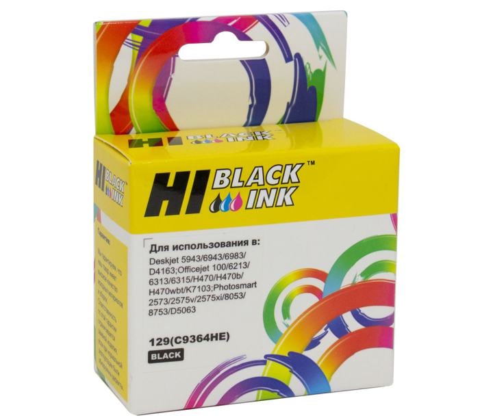Картридж Hi-Black C9364HE (№129) Black для HP DJ 5943/69(4/8)3/D4163, OJ 6313,  PhSm  2573/8053/C4183/D5063