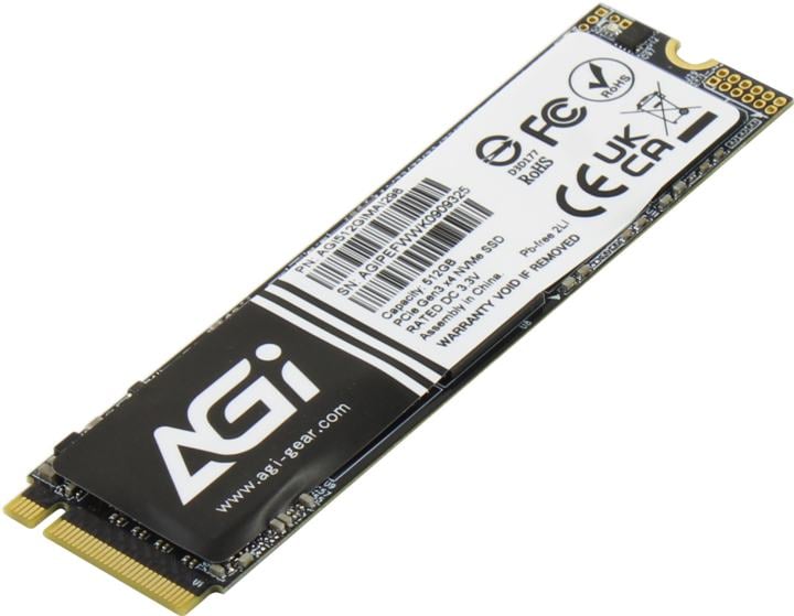 Твердотельный накопитель SSD M.2 512 Gb AGI AI298 Read 2300Mb/s Write 1450Mb/s 3D NAND AGI512GIMAI298