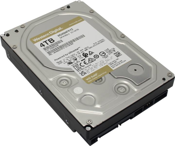 Жесткий диск Western Digital GOLD HDD 3,5" SATA 4Tb, 7200rpm, 256MB buffer, WD4004FRYZ, 1 year
