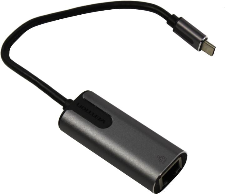 Адаптер USB-C - RJ-45 0.15 м Vention CFNHB серый, алюминиевый сплав, Gigabit Ethernet