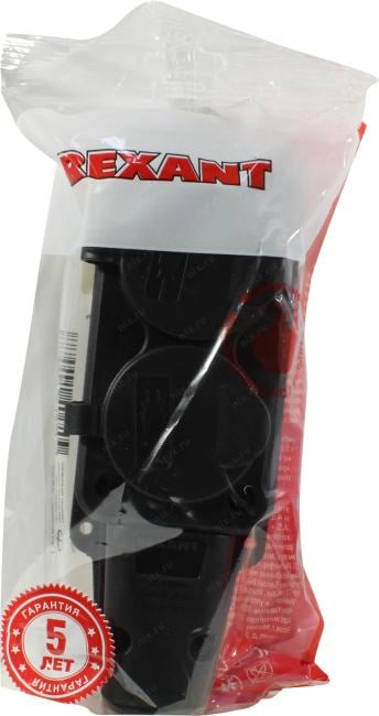 Rexant <111-112> Розетка штепсельная двухместная влагозащищенная  с  крышкой  (16A, IP54)